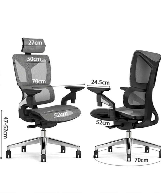 Ergonomiška biuro kėdė Spacetronik Hilde 130kg, 4D porankiai, pilka