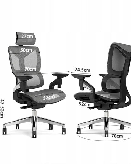 Ergonomiška biuro kėdė Spacetronik Hilde 130kg, 4D porankiai, pilka