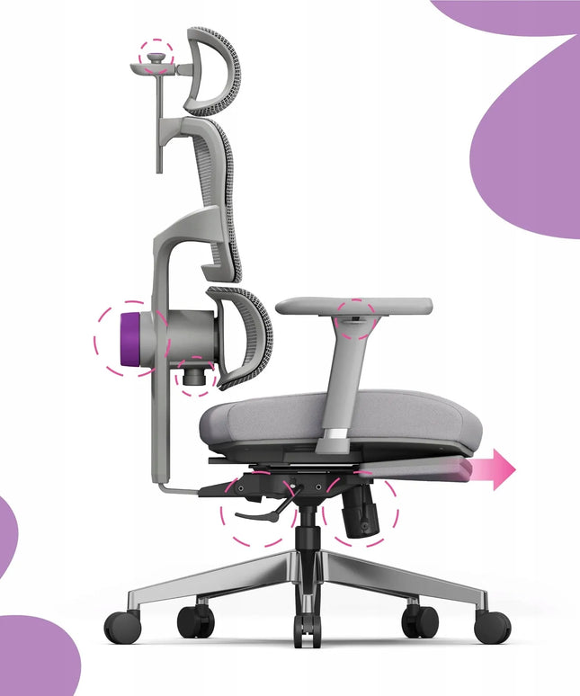 Ergonominė biuro kėdė su pakoju Spacetronik 136 kg, pilka
