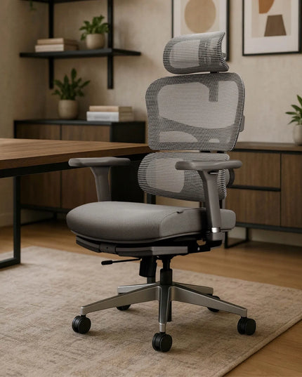 Ergonominė biuro kėdė su pakoju Spacetronik 136 kg, pilka