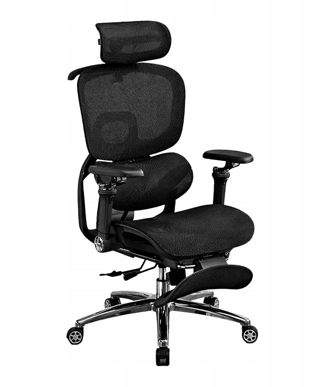 Ergonominė biuro kėdė Spacetronik su masažo funkcija, atrama kojoms, juoda