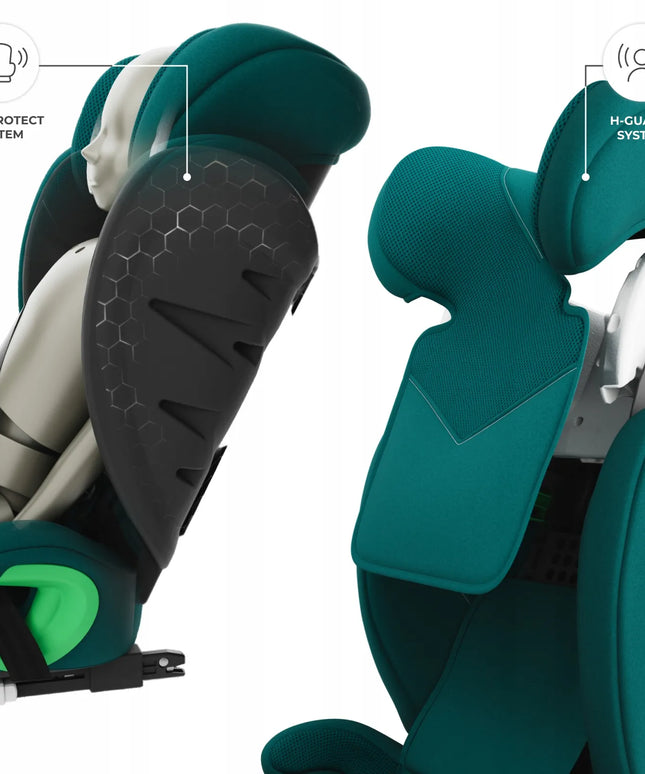 KINDERKRAFT JUNIOR FIX 2 i-Size automobilinė kėdutė, 100–150 cm, 15–36 kg, ISOFIX, žalia