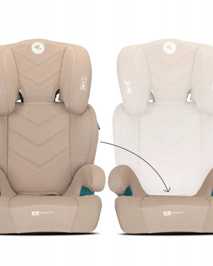 Lorelli Speed GT i-Size automobilinė kėdutė, 15–36 kg, 100–150 cm, ISOFIX, smėlio spalvos