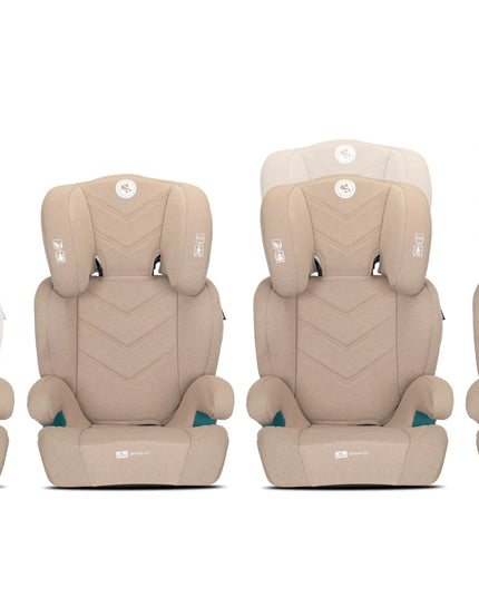 Lorelli Speed GT i-Size automobilinė kėdutė, 15–36 kg, 100–150 cm, ISOFIX, smėlio spalvos