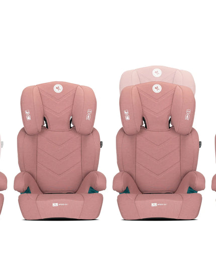 Automobilinė kėdutė „Lorelli Speed GT“ 15–36 kg, ISOFIX, i-Size, 100–150 cm, rožinė