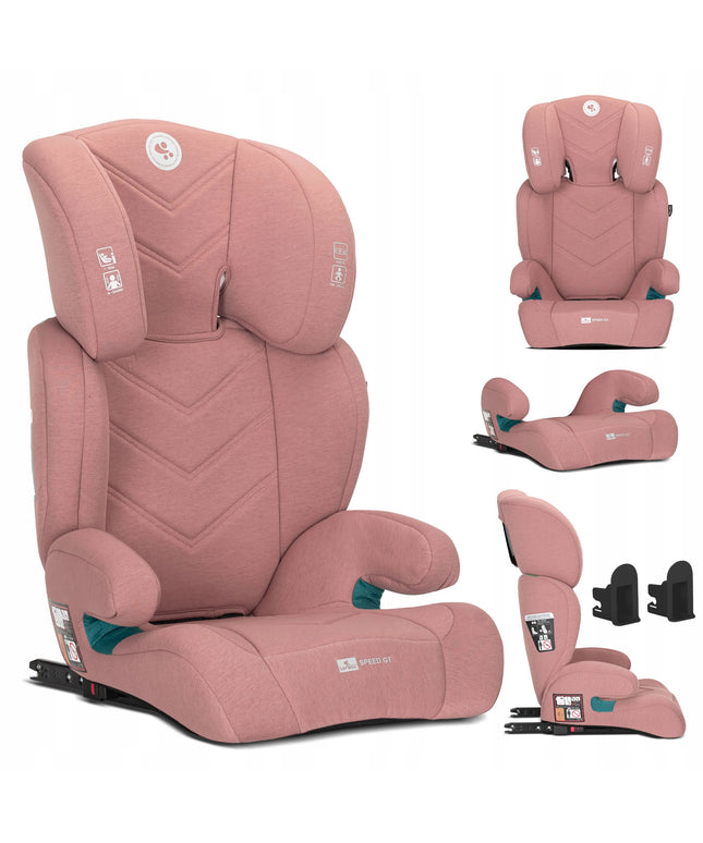 Automobilinė kėdutė „Lorelli Speed GT“ 15–36 kg, ISOFIX, i-Size, 100–150 cm, rožinė