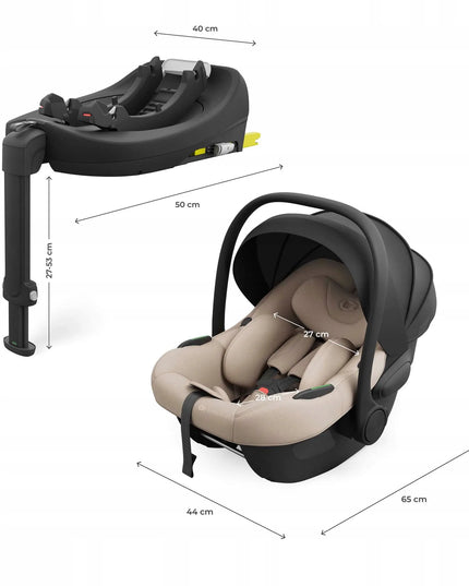 KINDERKRAFT I-LITE i-Size automobilinė kėdutė 40–86 cm, iki 13 kg, su ISOFIX baze, smėlio spalvos