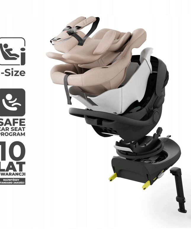 KINDERKRAFT I-LITE i-Size automobilinė kėdutė 40–86 cm, iki 13 kg, su ISOFIX baze, smėlio spalvos