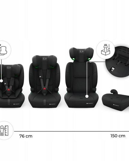 KINDERKRAFT COMFORT UP 2 PLUS „i-Size“ automobilinė kėdutė, 76–150 cm, 9–36 kg