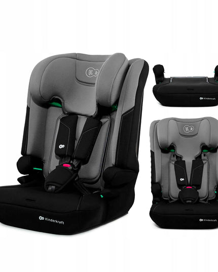 Automobilinė kėdutė „Kinderkraft I-COMFY“, 76–150 cm, 9–36 kg, i-Size, pilka