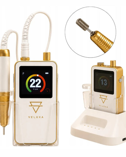 Belaidė nagų freza manikiūrui ir pedikiūrui Veluxa F1, 80 W, 45 000 aps./min.