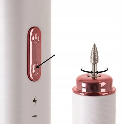 Beautylushh 25805 belaidė nagų frezavimo frezėlė su USB-C, 6 antgaliais ir dėklu