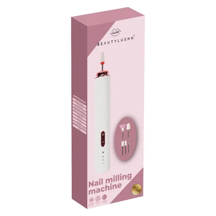 Beautylushh 25805 belaidė nagų frezavimo frezėlė su USB-C, 6 antgaliais ir dėklu