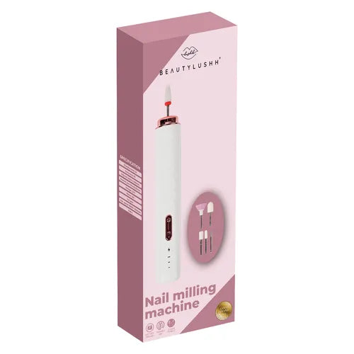 Beautylushh 25805 belaidė nagų frezavimo frezėlė su USB-C, 6 antgaliais ir dėklu