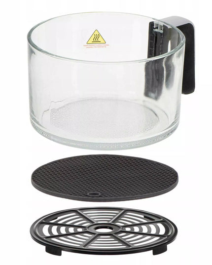 Adler oro gruzdintuvė su stikliniu dubeniu 3L 1400W su halogeniniu kaitinimo elementu