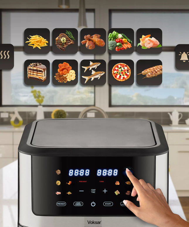 VOKSAR K11 XXL 8L 12in1 1800W AirFryer - Gruzdintuvė be aliejaus + RECEPTAI