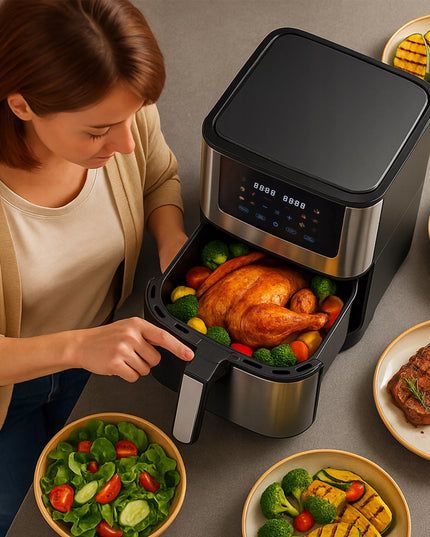VOKSAR K11 XXL 8L 12in1 1800W AirFryer - Gruzdintuvė be aliejaus + RECEPTAI