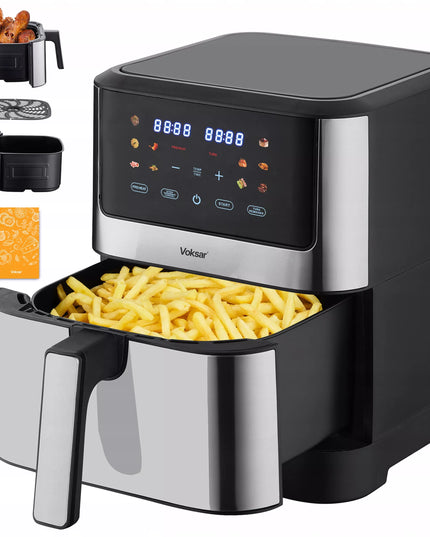 VOKSAR K11 XXL 8L 12in1 1800W AirFryer - Gruzdintuvė be aliejaus + RECEPTAI