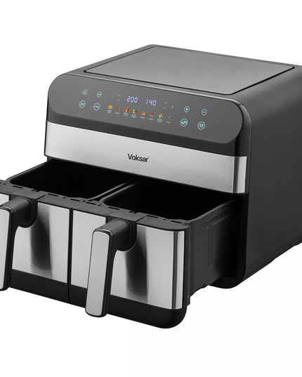Dvikamerė oro gruzdintuvė VOKSAR G11 AirFryer 2400W + RECEPTAI