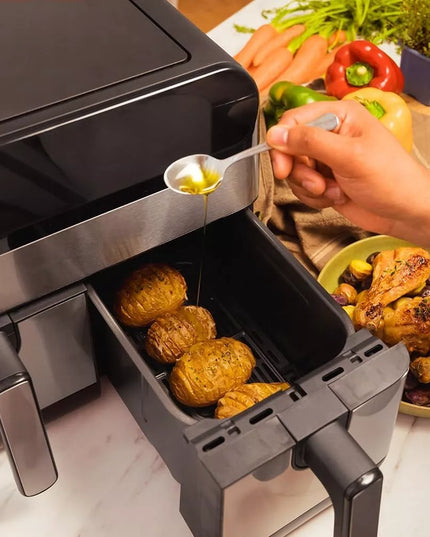 Dvikamerė oro gruzdintuvė VOKSAR G11 AirFryer 2400W + RECEPTAI