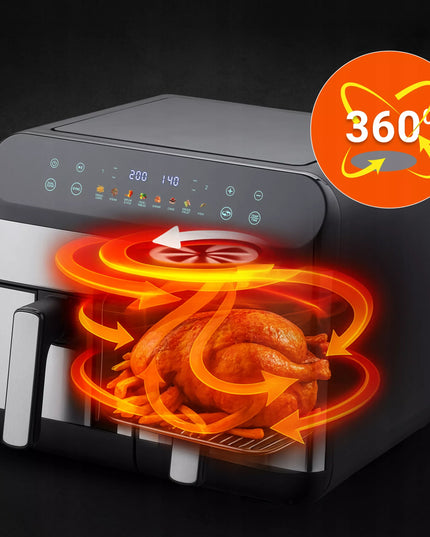 Dvikamerė oro gruzdintuvė VOKSAR G11 AirFryer 2400W + RECEPTAI