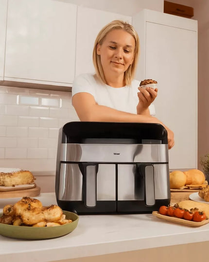 Dvieļu kameru bešeine gruzdintuvė VOKSAR G11 AirFryer 2400W + RECEPTAI