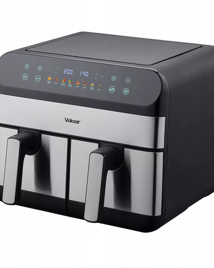 Dvikamerė oro gruzdintuvė VOKSAR G11 AirFryer 2400W + RECEPTAI