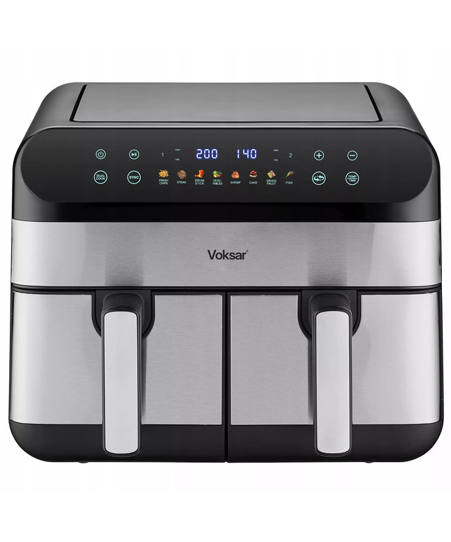 Dvikamerė oro gruzdintuvė VOKSAR G11 AirFryer 2400W + RECEPTAI
