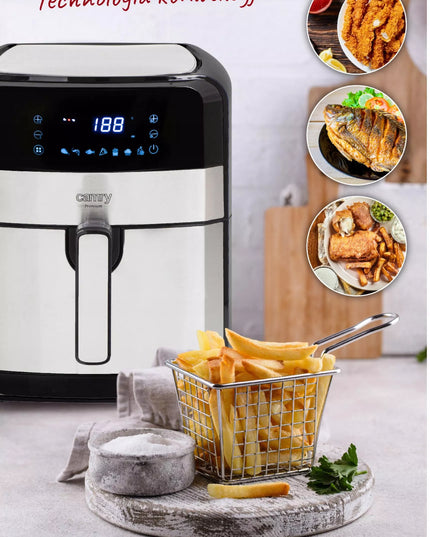 Bekondensinis gruzdintuvas 5L Airfryer 9 PROGRAMOS laikmatis LED Camry CR6311