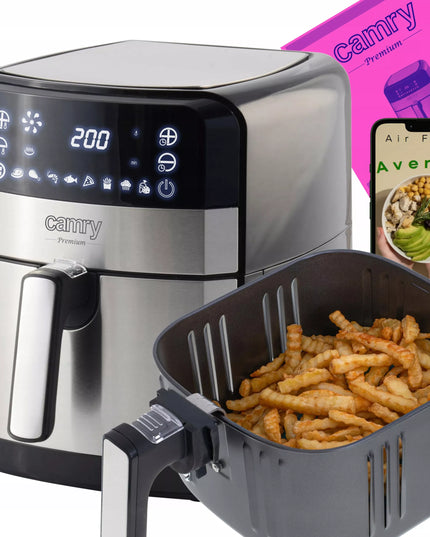 Karšto oro gruzdintuvė 5L Airfryer 9 PROGRAMOS laikmatis LED Camry CR6311