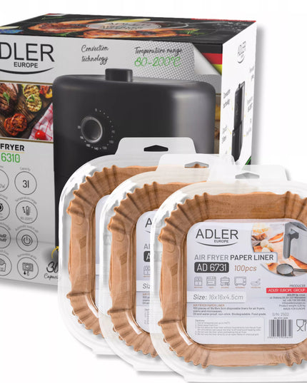 Oro keptuvė Air Fryer 3L galinga 2200W Adler AD6310 +300x įdėklas