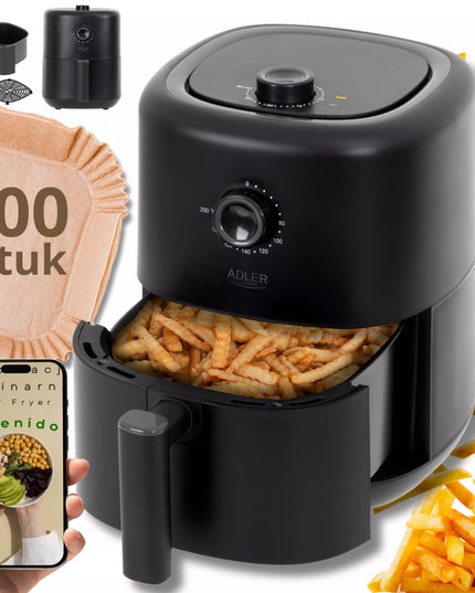 Oro keptuvė Air Fryer 3L galinga 2200W Adler AD6310 +300x įdėklas