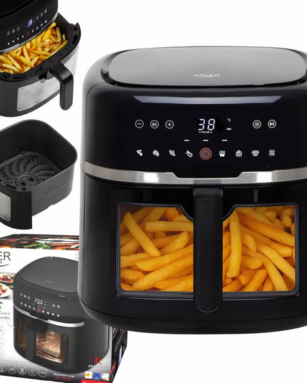 Neriebalinis gruzdintuvas "Air Fryer" DIDELIS 8L galingas 2500W 9 programos Adler