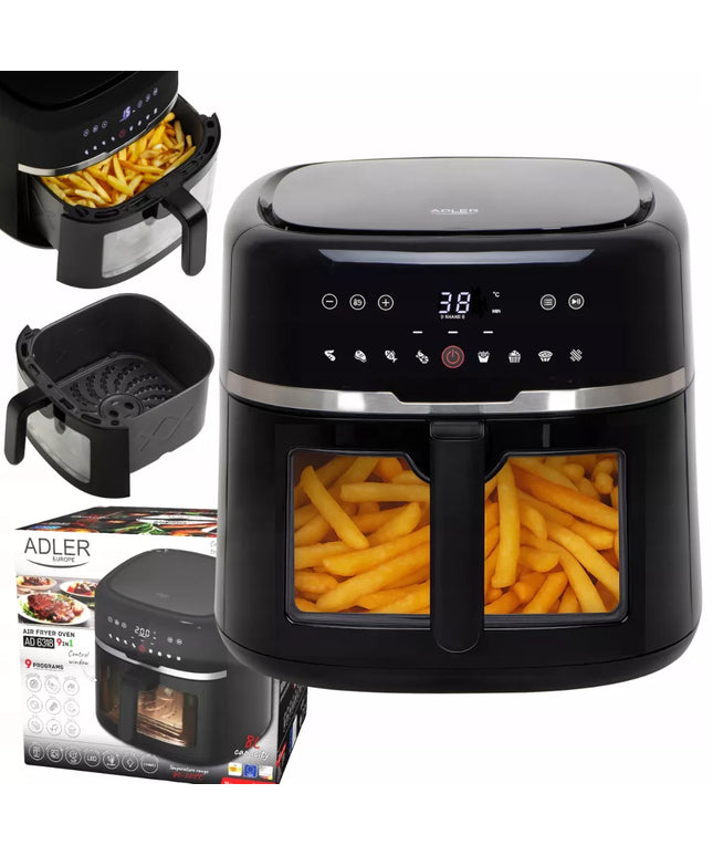 Neriebalinis gruzdintuvas "Air Fryer" DIDELIS 8L galingas 2500W 9 programos Adler