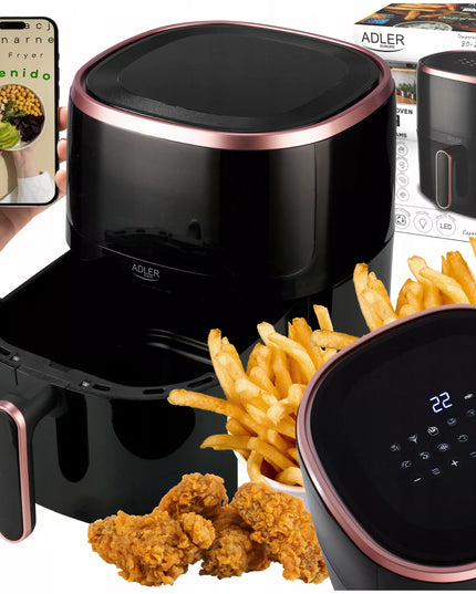 Adler AirFryer bekarboninė gruzdintuvė, 12 programų, 5L | LED ekranas