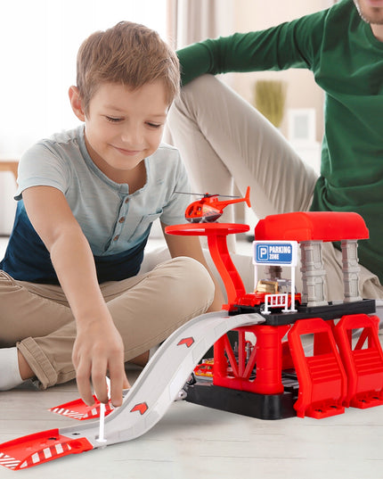 Daugiapakopis garažas, priešgaisrinės stoties bazė, 3 automobilių ir sraigtasparnio rinkinys