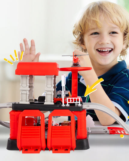 Daugiapakopis garažas, priešgaisrinės stoties bazė, 3 automobilių ir sraigtasparnio rinkinys