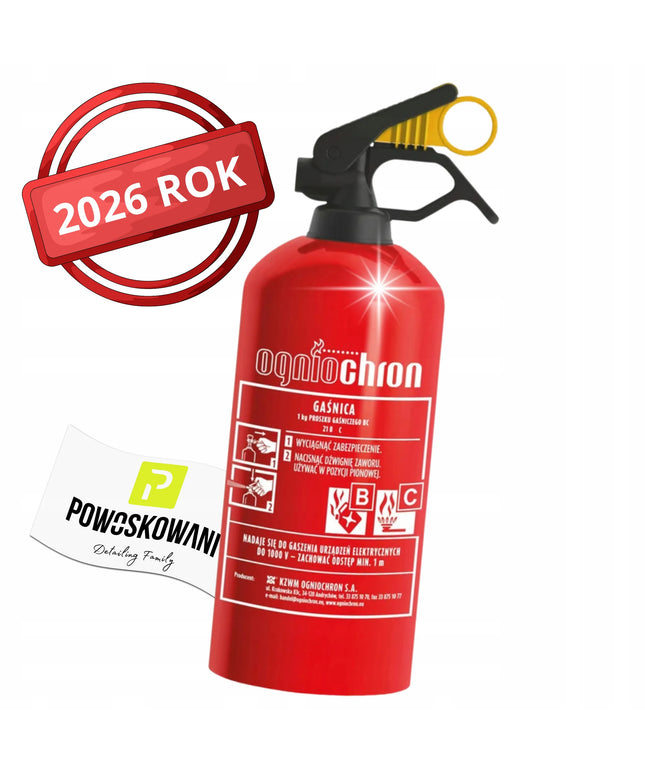 Automobilinis miltelinis gesintuvas OGNIOCHRON, 1 kg, BC, 2026 m.