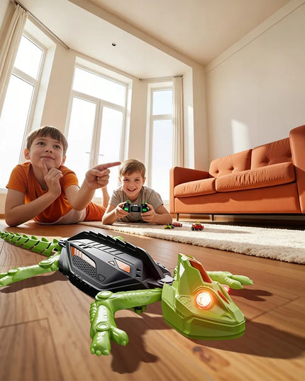 Interaktyvus sienomis ropojantis gekonas – nuotoliniu būdu valdomas driežo robotas