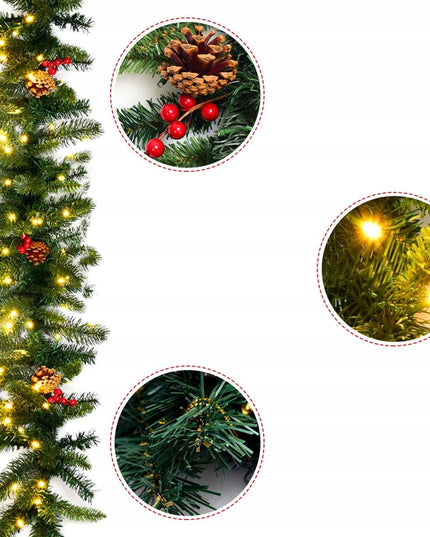 Dirbtinė kalėdinė girlianda, 100 LED, žalia, tanki, 270 cm