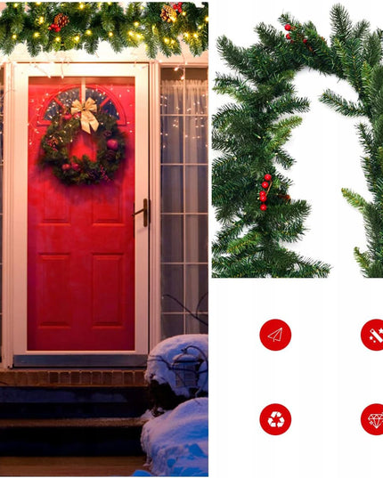 Dirbtinė kalėdinė girlianda, 100 LED, žalia, tanki, 270 cm