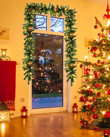 Dirbtinė kalėdinė girlianda, 100 LED, žalia, tanki, 270 cm