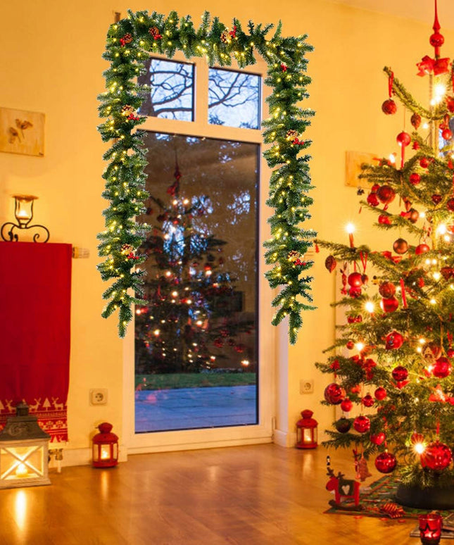 Dirbtinė kalėdinė girlianda, 100 LED, žalia, tanki, 270 cm