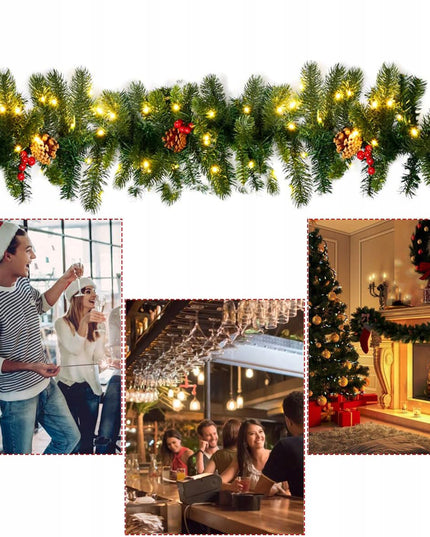 Dirbtinė kalėdinė girlianda, 100 LED, žalia, tanki, 270 cm