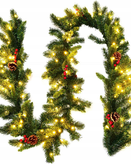 Dirbtinė kalėdinė girlianda, 100 LED, žalia, tanki, 270 cm