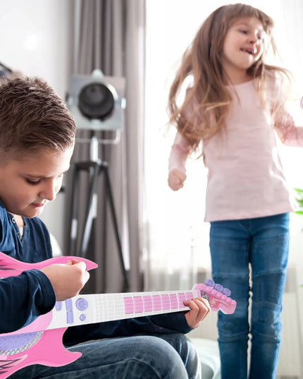 MalPlay vaikiška elektrinė gitara su mikrofonu ir stovu