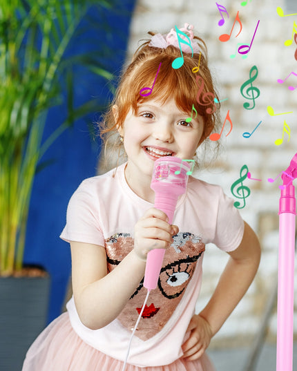 Elektrinė roko gitara su karaoke mikrofonu ant stovo vaikams