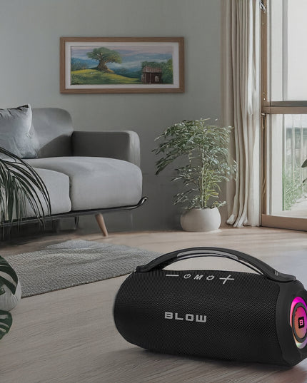 Nešiojamas belaidis Bluetooth garsiakalbis su SD, FM radiju, USB, AUX, mobiliuoju radiju ir dirželiu