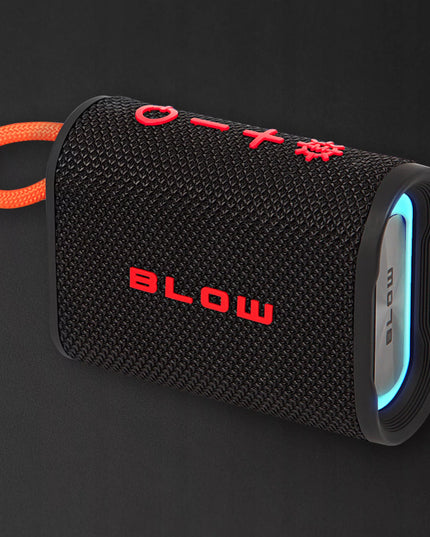 Nešiojamas belaidis „Bluetooth“ garsiakalbis BLOW AQUA TUNE, atsparus vandeniui IP67, FM radijas, USB, RGB