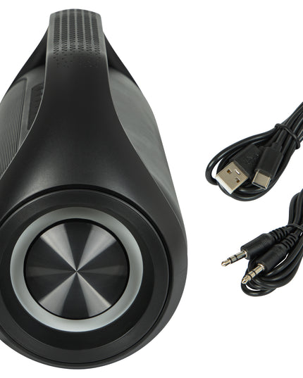 Nešiojamas belaidis vandeniui atsparus IPX5 Bluetooth garsiakalbis su FM radiju, USB ir RGB